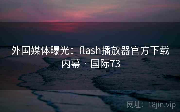 外国媒体曝光:flash播放器官方下载内幕 · 国际73 第1张 外国媒体曝光:flash播放器官方下载内幕 · 国际73 第1张